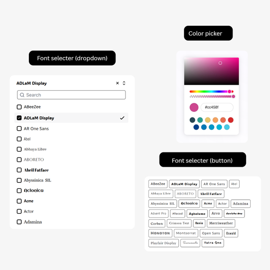 Google font/Color picker